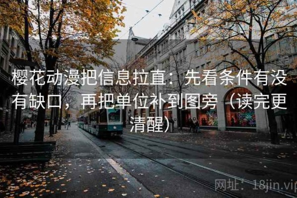 樱花动漫把信息拉直：先看条件有没有缺口，再把单位补到图旁（读完更清醒）