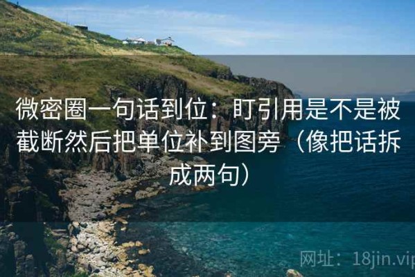 微密圈一句话到位：盯引用是不是被截断然后把单位补到图旁（像把话拆成两句）