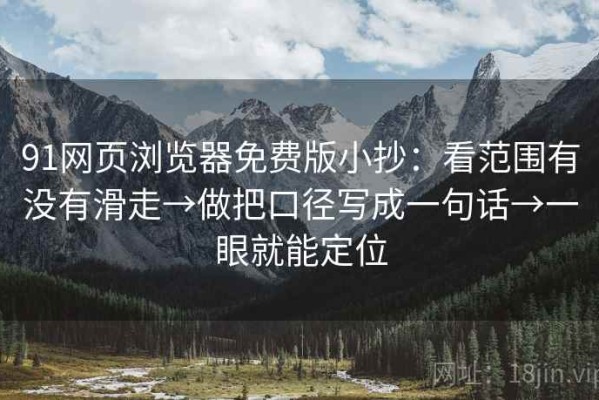 91网页浏览器免费版小抄：看范围有没有滑走→做把口径写成一句话→一眼就能定位