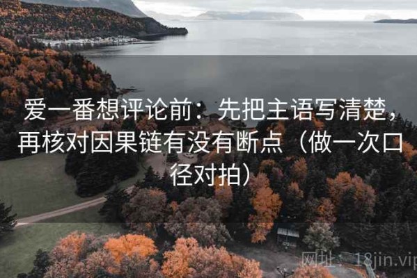 爱一番想评论前：先把主语写清楚，再核对因果链有没有断点（做一次口径对拍）