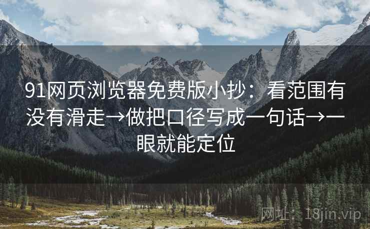 91网页浏览器免费版小抄：看范围有没有滑走→做把口径写成一句话→一眼就能定位